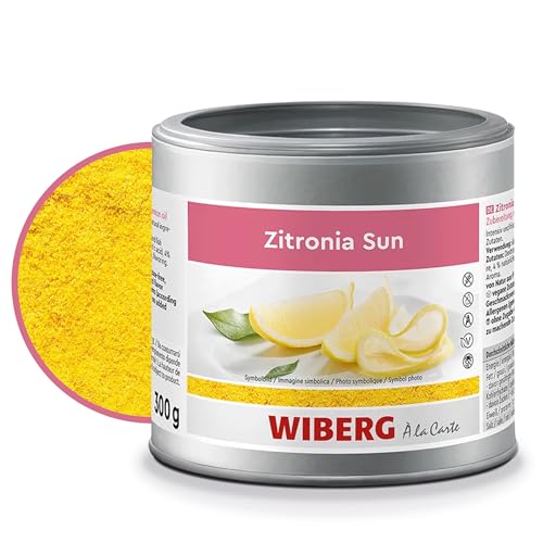 WIBERG Zitronia Sun – Zubereitung mit natürlichem Zitronenöl – Intensiver Geschmack von Zitronen für Süßspeisen & Getränke, 300 g von Wiberg