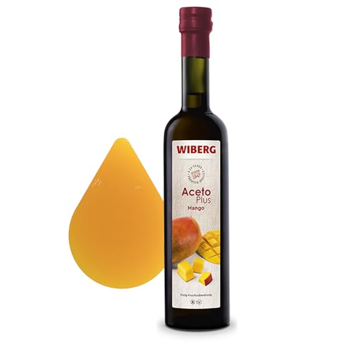 WIBERG AcetoPlus Mango – Essig-Fruchtzubereitung – Fruchtiger Essig mit Mango-Püree für Salate, Saucen & Desserts, 500 ml von Wiberg