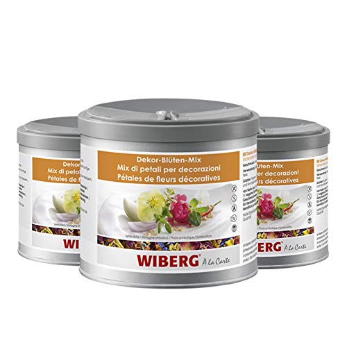 Wiberg Dekor-Blüten-Mix Rosen-, sonnen-, Ringel- und Kornblumenblüten, 3er Pack von Wiberg