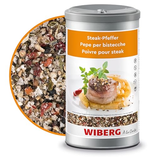"WIBERG Steak Pfeffer – Grobe Würzmischung mit Pfeffer, Meersalz, Vanille und Rohrzucker – Perfekt für Steaks und Vegetarisches, 650 g von Wiberg