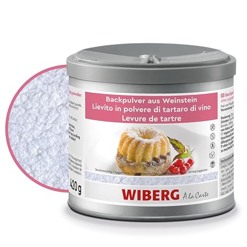 WIBERG Backpulver aus Weinstein – Natürliche Backhilfe, Baking Soda ohne Phosphat und chemische Zusätze, 420 g von Wiberg
