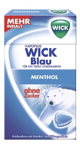 Wick Blau Halsbonbon ohne Zucker (20x 46g Box) von Wick Blau
