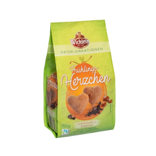 Wicklein Osterherzen Frühlingsherzchen Karamell Kakao Mürbeteig 150g von Wicklein