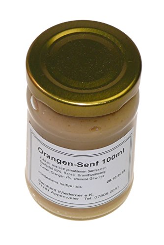 Wiedemer – fruchtiger Orangensenf aus frischer Zubereitung mit ausgewählten natürlichen veganen Zutaten – 1 Glas á 100g Gourmet Senf für Salatdressing, Sauce, Fisch, Geflügel, Käse u.v.m. von Wiedemer