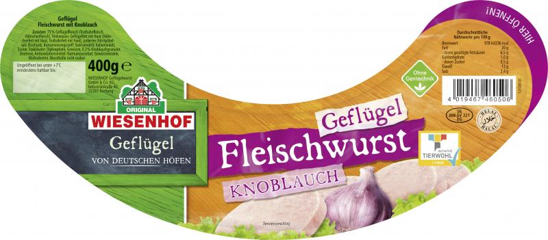 Wiesenhof Geflügel-Fleischwurst mit Knoblauch von Wiesenhof