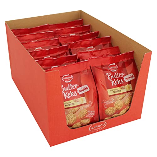 12er Pack Wikana Butterkeks Minis 12 x 125 g Butterplätzchen Kekse von Wikana