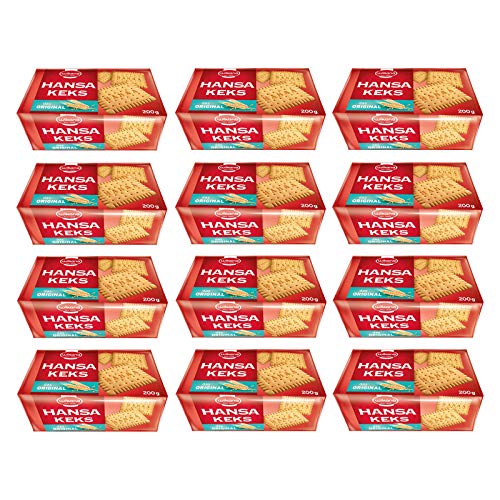 12er Pack Wikana Hansa Keks 12 x 200 g Mürbekeks geeignet für Kalter Hund von Wikana