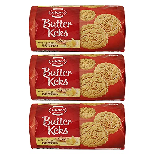 3er Pack Wikana Butterkeks 3 x 125 g Butterplätzchen Kekse von Wikana