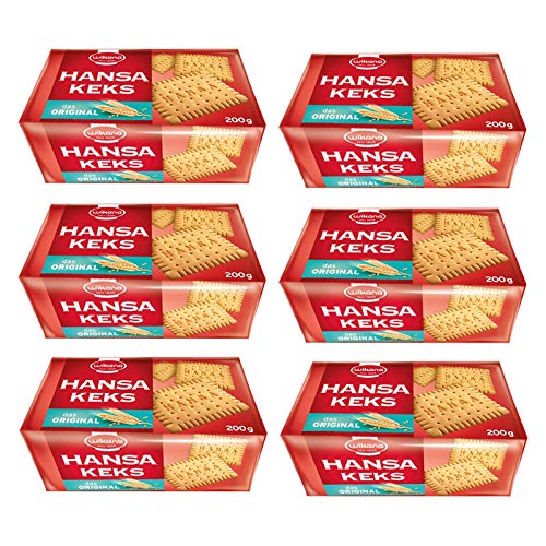 6er Pack Wikana Hansa Keks 6 x 200 g Mürbekeks geeignet für Kalter Hund von Wikana