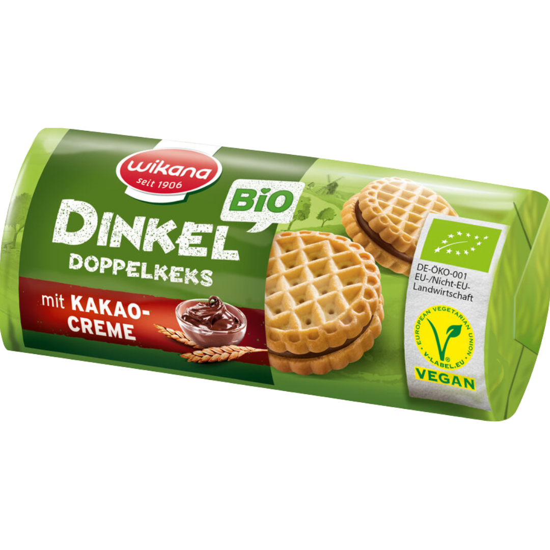 Bio Mini Dinkel Doppelkeks mit Kakaocreme Bio Mini Dinkel Doppelkeks mit Kakaocreme von Wikana