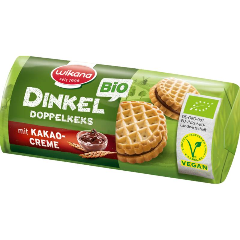 Bio Mini Dinkel Doppelkeks mit Kakaocreme von Wikana