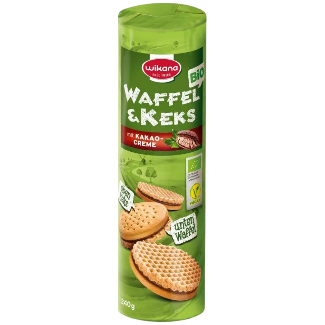 Bio Waffel & Keks mit Kakaocreme Bio Waffel & Keks mit Kakaocreme von Wikana
