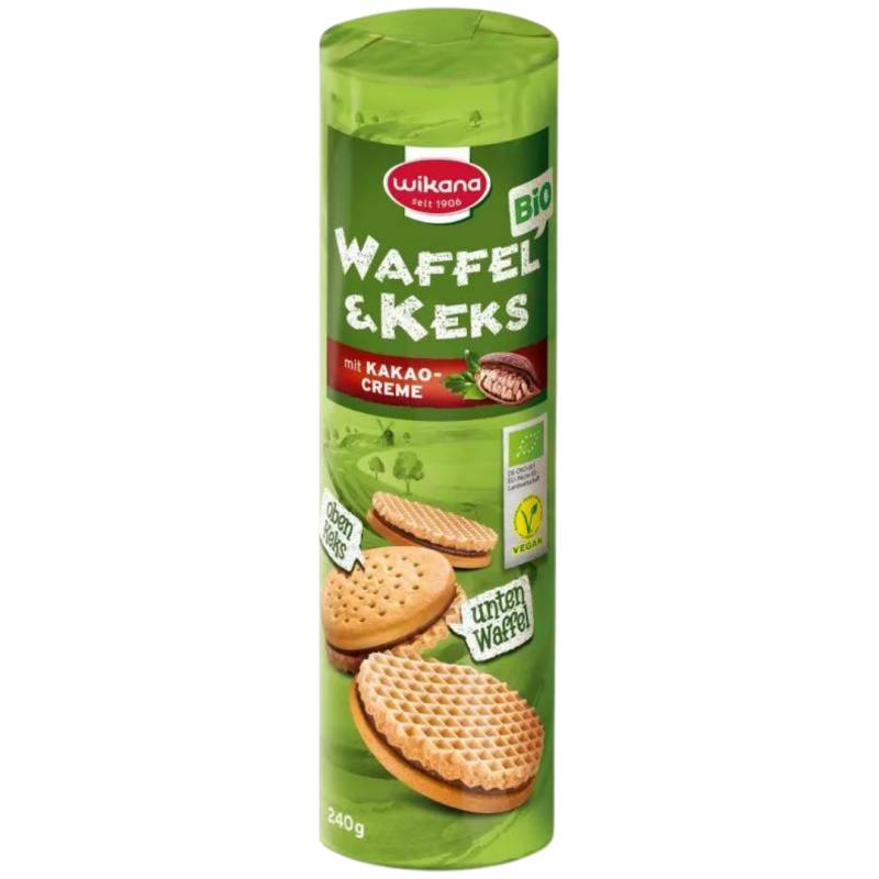 Bio Waffel & Keks mit Kakaocreme von Wikana