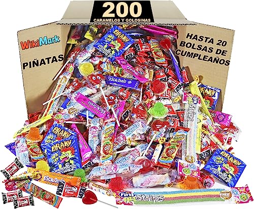 Mega Pack 200 WikiMark-Süßigkeiten, Leckereien und Bonbons – allergenfrei. Sie können Geburtstagstüten basteln. Glutenfrei und milchfrei. von WikiMark