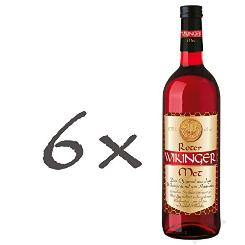 Roter Wikinger Met 6 x 0,75l Honigwein mit Kirschsaft von Wikinger Met