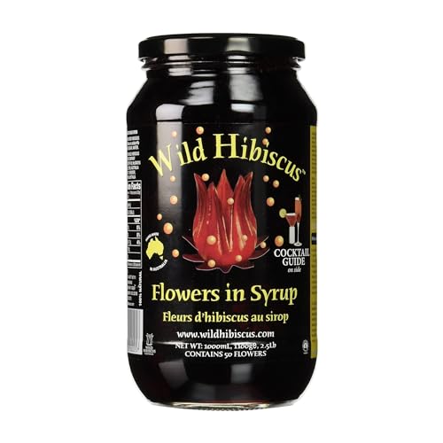 Wild Hibiscus Flower 50 Hibiskusblütenkelche in Sirup, 1er Pack (1 x 1.1 kg) von Wild Hibiscus