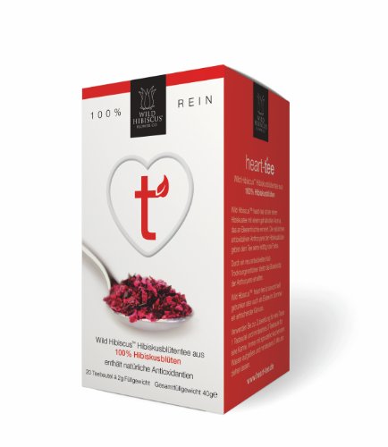 Wild Hibiscus bioaktiver Hibiskusblütentee, 20 Teebeutel, 1er Pack (1 x 40 g) von Wild Hibiscus