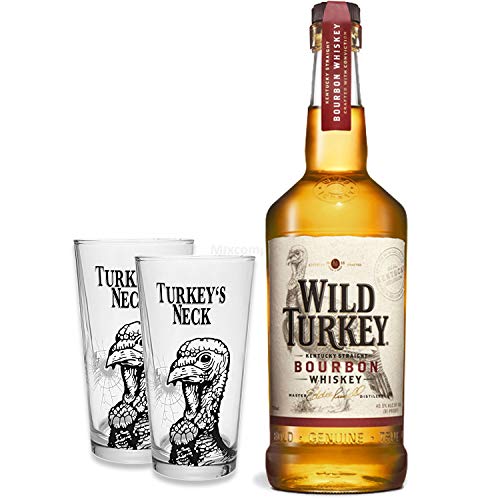 Wild Turkey 81 Kentucky Straight Bourbon Whiskey 0,7l 700ml (40,5% Vol) + 2x Gläser 2/4cl geeicht -[Enthält Sulfite] von Wild Turkey