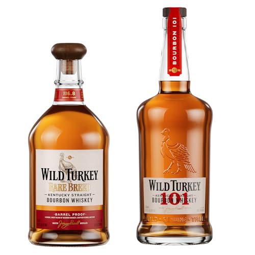 Wild Turkey Rare Breed Kentucky Bourbon - kräftiger Whiskey - Barrell Proof (1 x 0,7 l -58,4%) | Wild Turkey 101 Kentucky Bourbon - kräftiger Whiskey (1 x 0,7 l - 50,5%) von Wild Turkey