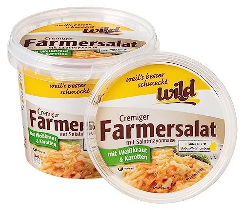 Wild - Cremiger Farmersalat, 400 g Becher, leicht und lecker, passt ausgezeichnet zu Gegrilltem, Gebratenem, Schnitzel oder als Beilage am Buffet von Sattie