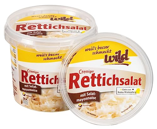 Wild - Cremiger Rettichsalat mit Salatmayonnaise, 400 g Becher, passt ausgezeichnet zu Gegrilltem, Gebratenem, Schnitzel oder als Beilage am Buffet Wild - Cremiger Rettichsalat mit Salatmayonnaise, 400 g Becher, passt ausgezeichnet zu Gegrilltem, Gebratenem, Schnitzel oder als Beilage am Buffet von Wild