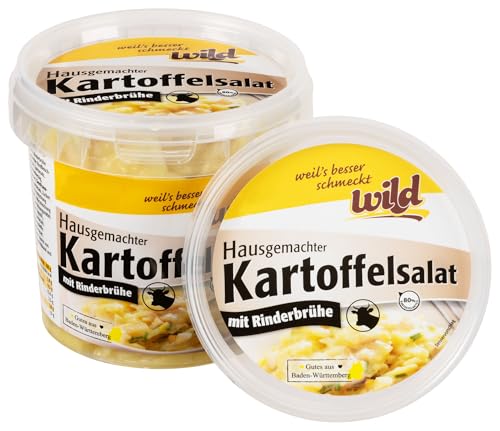 Wild - Kartoffelsalat "Hausgemacht", mit Rinderbrühe, 400 g Becher, passt zu Schnitzel, Gegrilltem oder Fisch Wild - Kartoffelsalat "Hausgemacht", mit Rinderbrühe, 400 g Becher, passt zu Schnitzel, Gegrilltem oder Fisch von Wild