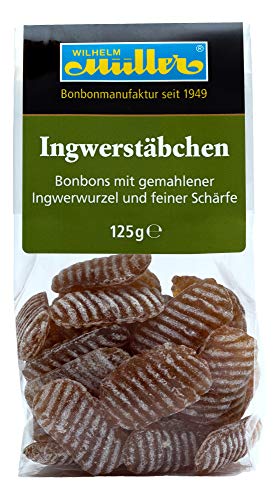 Ingwerstäbchen Bonbon mit gemahlener Ingwerwurzel und feiner Schärfe (1 Tüte) von Müller