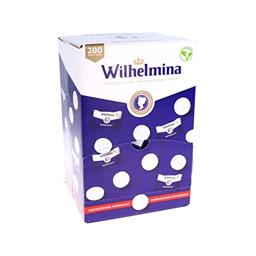 Wilhelmina Pfefferminz vegan verpackt pro Stück, Box 200 Stück von Wilhelmina
