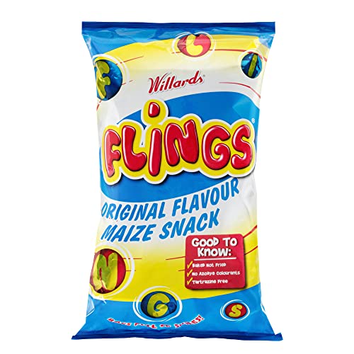 Willards Flings Mais-Snack, südafrikanische Lebensmittel-Snacks, Originalgeschmack, 150 g, 4 Stück Willards Flings Mais-Snack, südafrikanische Lebensmittel-Snacks, Originalgeschmack, 150 g, 4 Stück von Willards