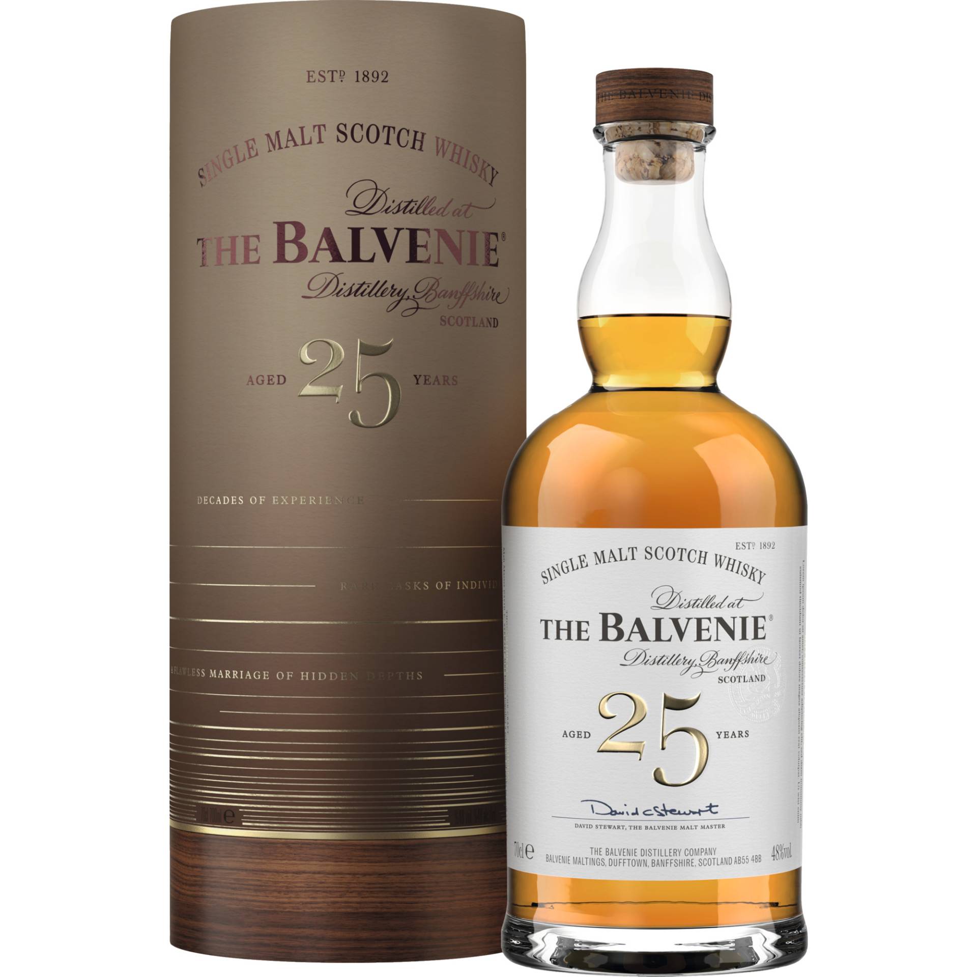 Balvenie 25 Years Single Malt Whisky, 0,7L, 48% Vol., Schottland, Spirituosen von William Grant & Sons Global Brands Ltd., Tullamore, Ireland