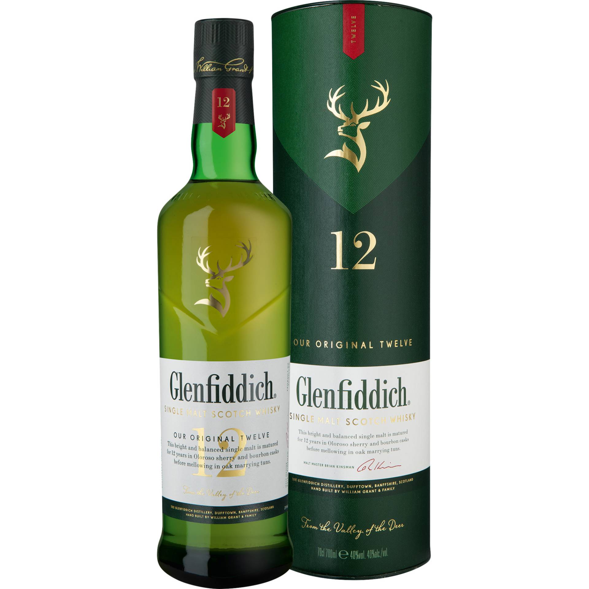 Glenfiddich 12 Single Malt Whisky, Whisky, 0,7L, 40% Vol., Schottland, Spirituosen von William Grant & Sons Global Brands Ltd., Tullamore, Ireland
