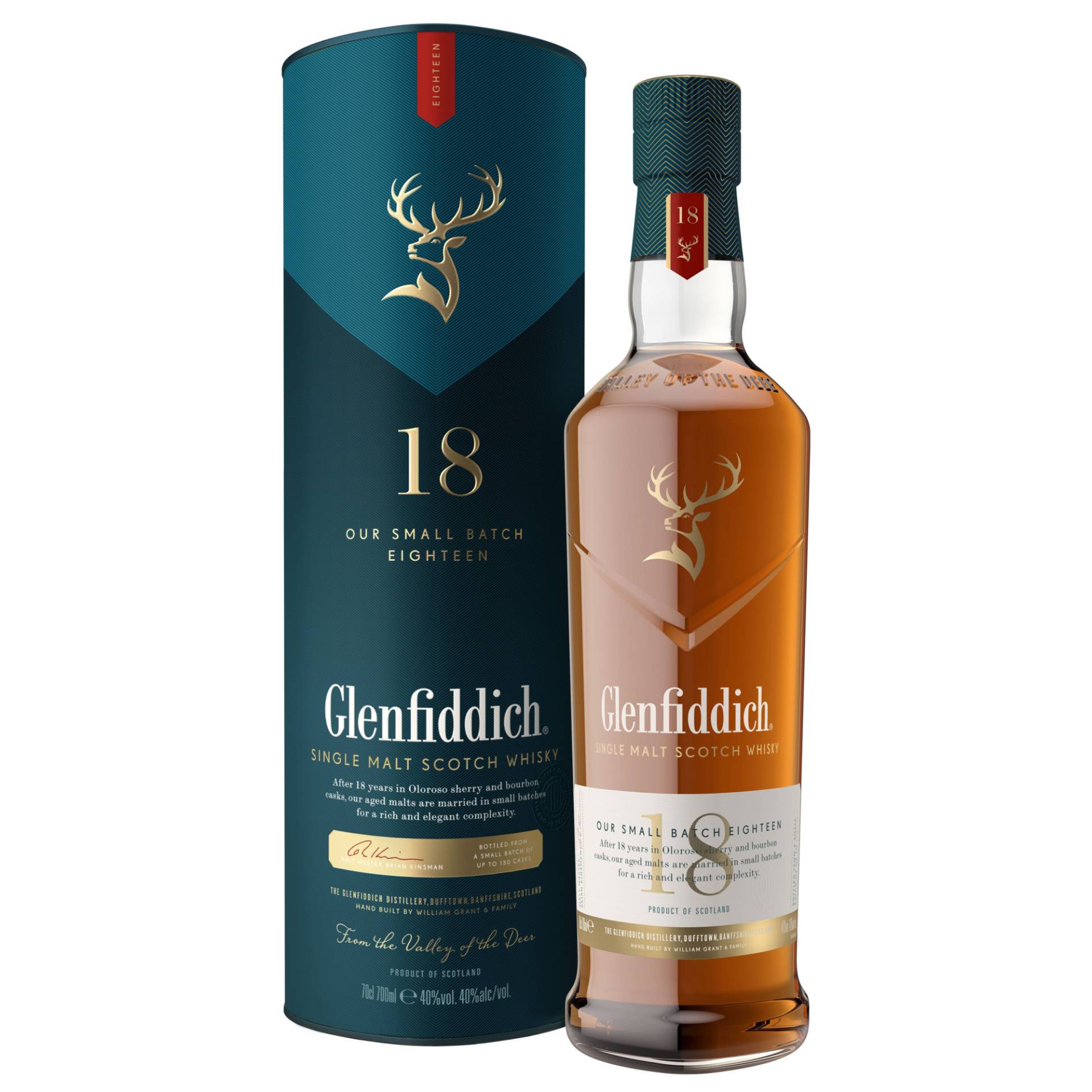 Glenfiddich 18 Single Malt Whisky, Whisky, 0,7L, 40% Vol., Schottland, Spirituosen von William Grant & Sons Global Brands Ltd., Tullamore, Ireland