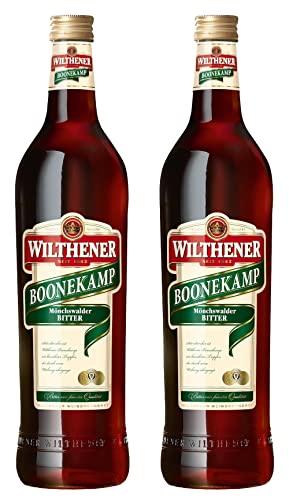 Wilthener Boonekamp, Bitter 43 % vol., bewährter Tropfen aus Kräutern und Wurzeln, Bitterlikör ohne Zuckerzusatz (2 x 0.7 l) von WILTHENER