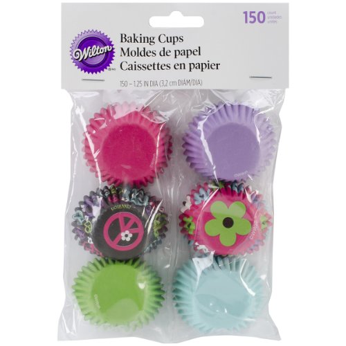 Mini Baking Cups-Peace And Flower 150/Pkg von Wilton