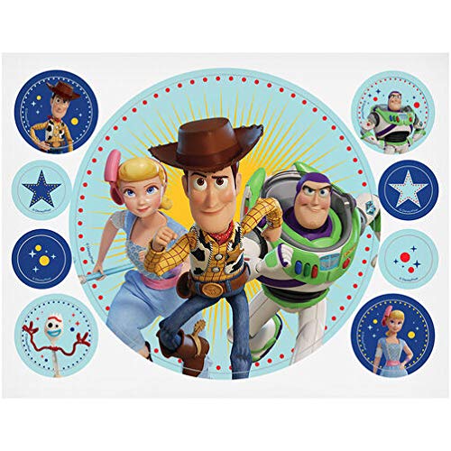Toy Story4 Sugar Sheet, edible images, large circle and 8 smaller discs. von Wilton