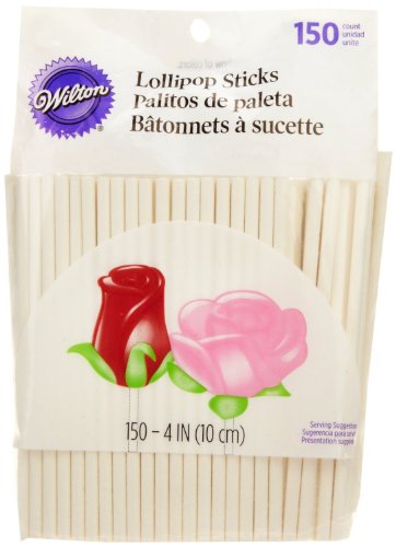 Wilton 4" White Lollipop Cake Pop Party Treat Sticks 150 Count 1912-1001 (4Pack) von Wilton