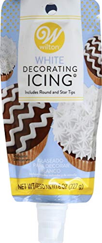 Wilton 704-4749 White Decorating Icing 8 Ounce, with Plastic Tips von Wilton