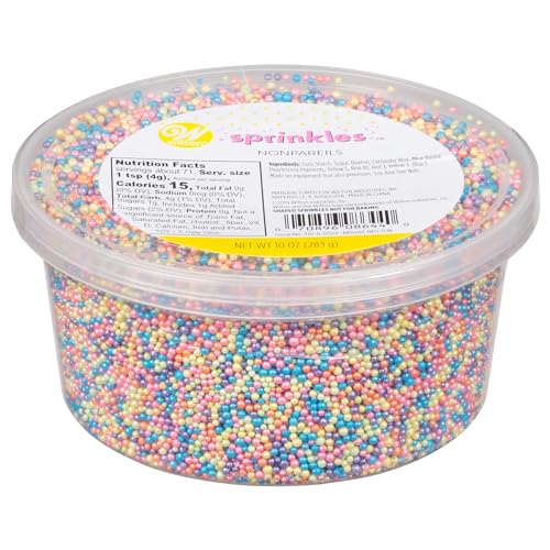Wilton Sprinkles Bright Rainbow NonPareils , Large 10 Ounce Tub von Wilton