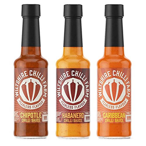 Wiltshire Chilli Farm Chipotle, Habanero und Caribbean Hot Chili Sauce Set (1 Stück) von Wiltshire Chilli Farm