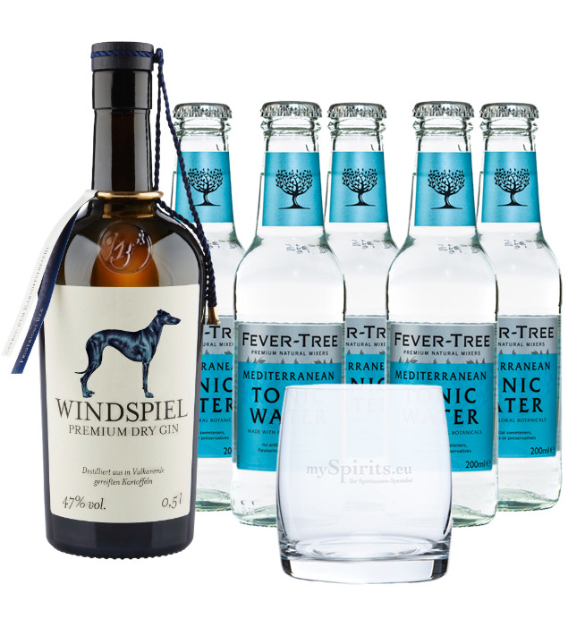 Windspiel Gin & Fever-Tree Tonic Set (47 % vol., 1,5 Liter) von Windspiel Manufaktur