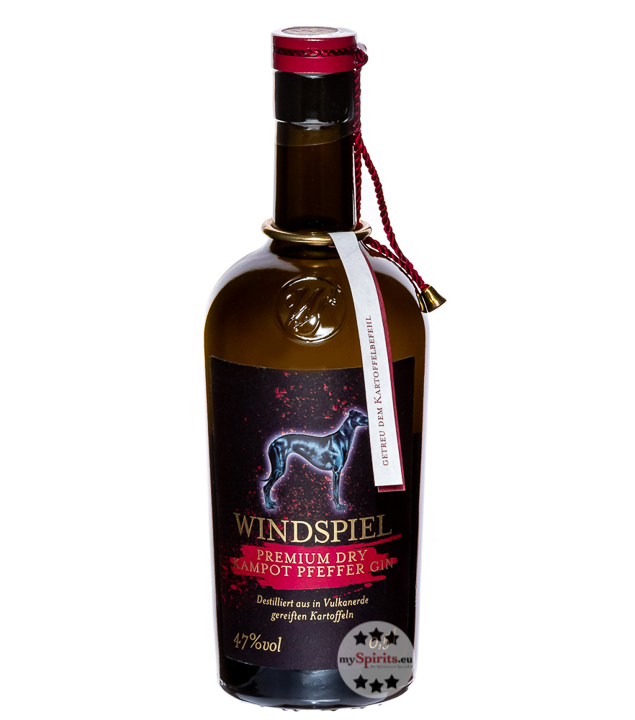 Windspiel Kampot Pfeffer Premium Dry Gin (47 % Vol., 0,5 Liter) von Windspiel Manufaktur