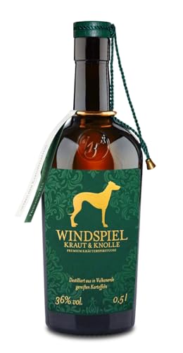 Windspiel Kraut & Knolle Kräuterlikör 36 % vol. 1 x 0,5 Liter - Edle und milde Kräuter-Spirituose aus der deutschen Vulkaneifel von Windspiel