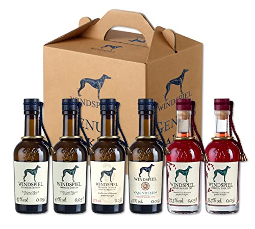 Windspiel Mini Premium Gin Set 6 x 0,05l - Probier- und Geschenkset für Gin Tasting von Windspiel