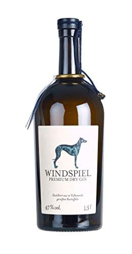 Windspiel Premium Dry Gin 47% vol. 1,5 Liter Magnumflasche – International ausgezeichneter London Dry Gin aus der deutschen Vulkaneifel von Windspiel