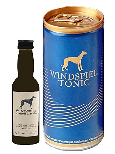 Windspiel Premium Dry Gin Deutschland Miniatur 0,04 Liter + 1 Tonic Water Dose von Windspiel