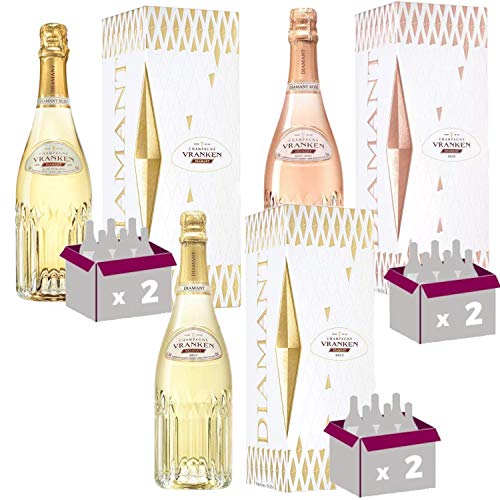 Champagner Vranken - Blanc de Blancs Diamant x2 / Brut Diamant x2 / Rosé Diamant x2 - In einer 6 * 75cl Geschenkbox Champagner Vranken - Blanc de Blancs Diamant x2 / Brut Diamant x2 / Rosé Diamant x2 - In einer 6 * 75cl Geschenkbox von Wine And More