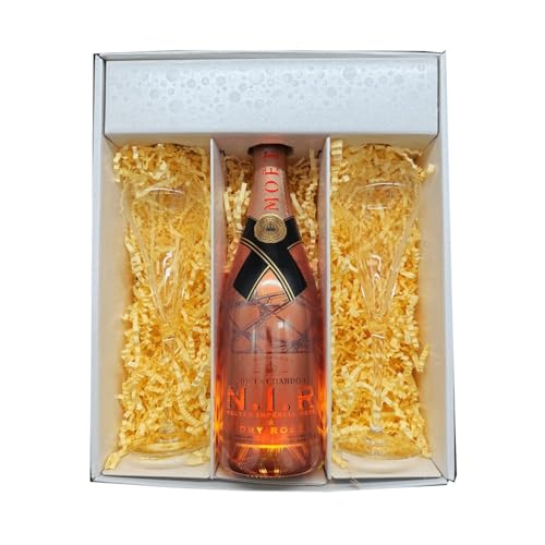 Coffret Blanc : Moët & Chandon – Champagne – 1 Nectar Imperial rosé et 2 Flûtes Chef & Sommelier – (1x75cl) von Wine And More