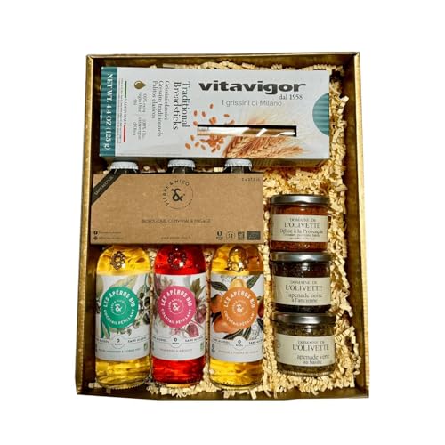 Coffret Or : Pierre et Nico : Cocktails sans alcool + Gressins + Tapenades de l'Olivette Coffret Or : Pierre et Nico : Cocktails sans alcool + Gressins + Tapenades de l'Olivette von Wine And More