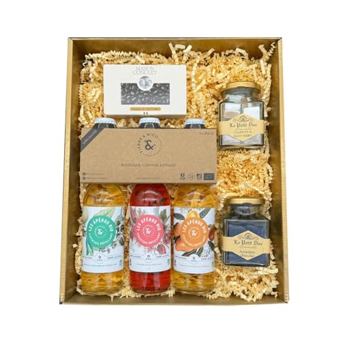 Coffret Or : Pierre et Nico : Cocktails sans alcool + Raisin Sauternes + Amandes au chocolat & Calissons Coffret Or : Pierre et Nico : Cocktails sans alcool + Raisin Sauternes + Amandes au chocolat & Calissons von Wine And More