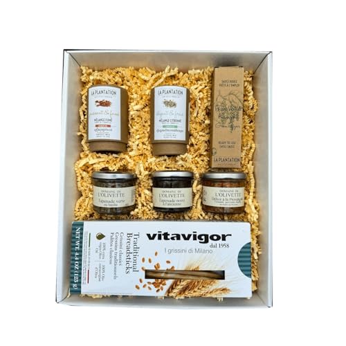 Coffret gourmand salé blanc :Mélange : Fleurs de sels et épices citronées - Fleurs de sel et épices fumés & Sauce poivre Kampot - Gressin - Tapenades Coffret gourmand salé blanc :Mélange : Fleurs de sels et épices citronées - Fleurs de sel et épices fumés & Sauce poivre Kampot - Gressin - Tapenades von Wine And More